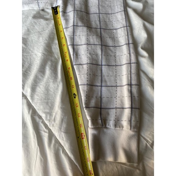 Springfield Mens Plaid Long Sleeve Full Zip Jacket Hoodie Sweashirt Cream XL - Picture 3 of 13